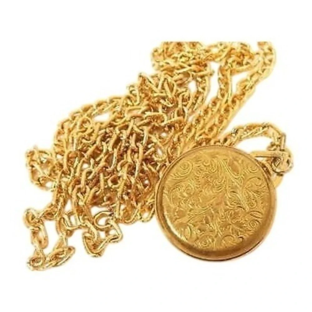 Triomphe‎ Lifetime Mainspring Vintage Gold Plated Necklace Pendant Watch*F258